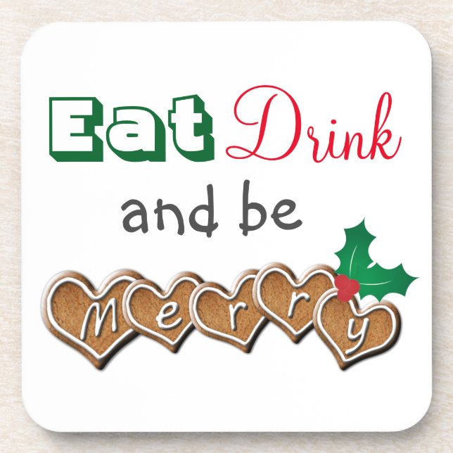 Dessous-de-verre Eat, Drink and be Merry Christmas (Devant)