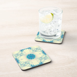 Dessous-de-verre Eau congelée Flocon d'hiver bleu glacé