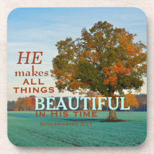 Dessous-de-verre Ecclesiastes 3:11 Toutes choses beaux Dessous de v