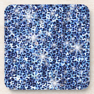 Dessous-de-verre Éclats de guépards bleus