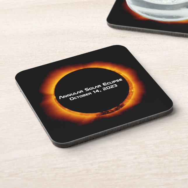 Dessous-de-verre Éclipse solaire annuelle 2023 (Côté gauche)