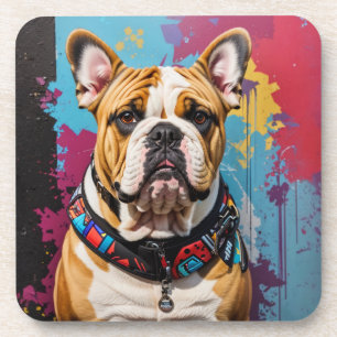 Dessous-de-verre Edgy Bulldog Grunge Arrière - plan
