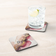 Elegant Burgundy and Gold Watercolor Art