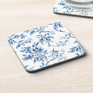 Dessous-de-verre Elegant Delft Blue et White Floral