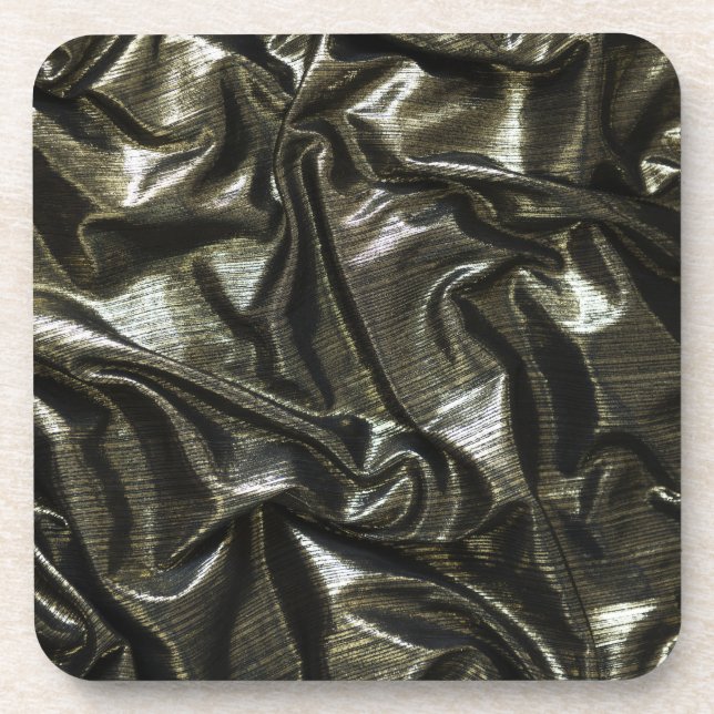 Dessous de verre élégant en tissu satiné noir (Devant)