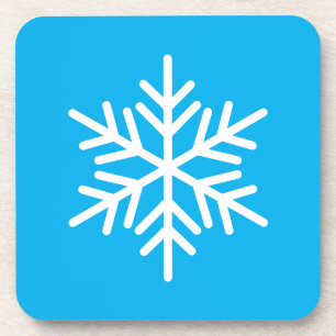 Dessous-de-verre Élégant Flocon De Neige Blanc Nordique Chic Sur Bl
