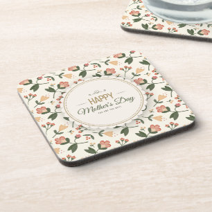 Dessous-de-verre Elegant Floral Happy Mother's Day   Coaster