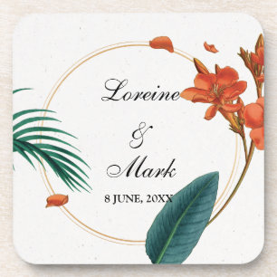 Dessous-de-verre Élégant Mariage floral tropical
