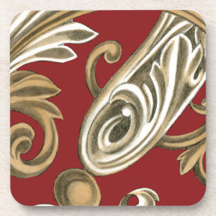 Dessous-de-verre Elégant Motif Botanique avec Foliage Tan