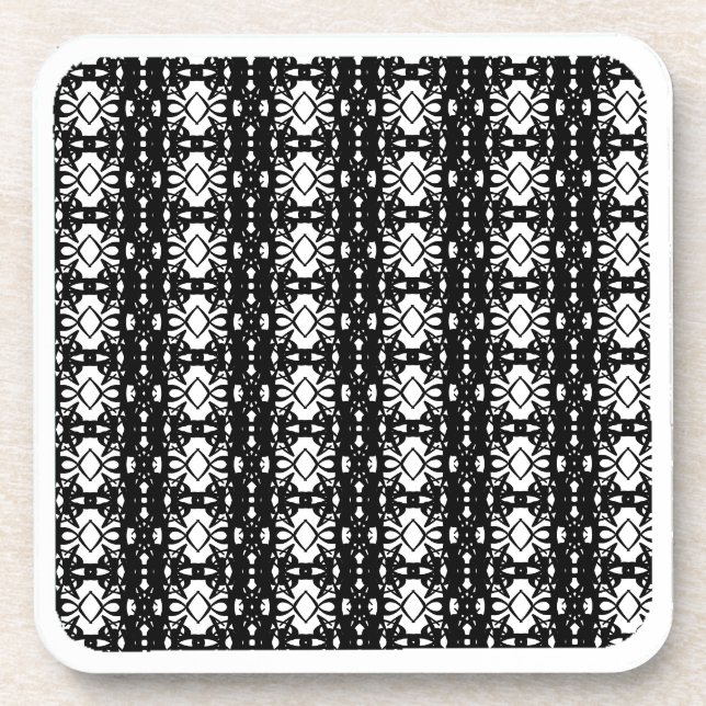 Dessous-de-verre Élégant noir et blanc (Devant)