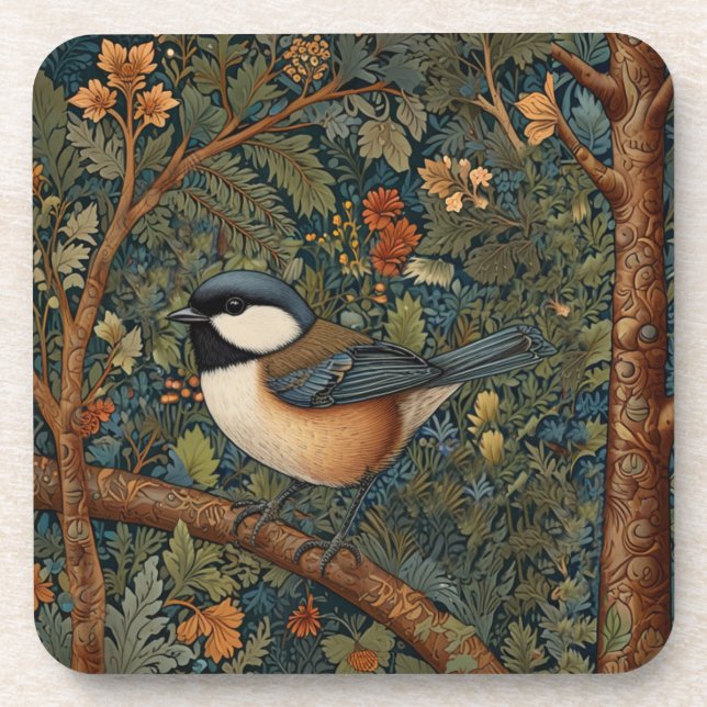 Dessous-de-verre Elegant retro woodland bird  (Devant)