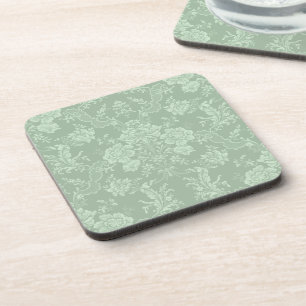 Dessous-de-verre Élégant Romantique Chic Floral Damask-Sage Vert