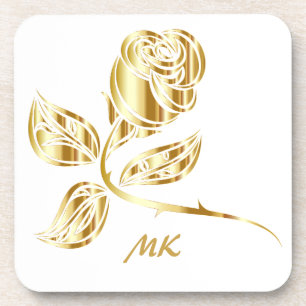 Dessous-de-verre Élégant Rose Or Monogrammé