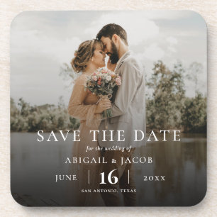 Dessous-de-verre Élégant Simple Moderne Photo Mariage Enregistrer l