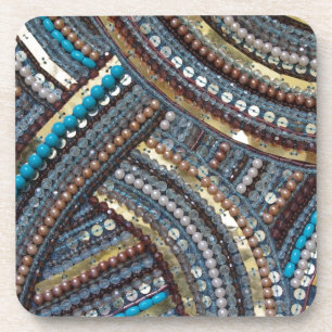 Dessous-de-verre Elégant turquoise paillée