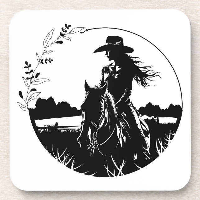 Dessous-de-verre Élégante fille de cheval moderne Western Equestria (Devant)