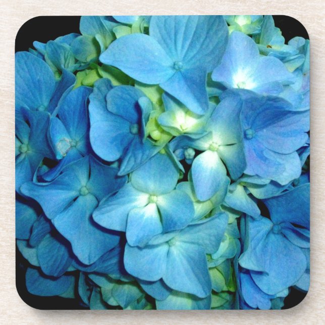 Dessous-de-verre Elégante hydrangée fleurie bleue (Devant)