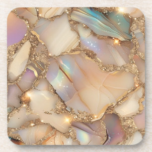 Dessous-de-verre Élégante Parties scintillant holographique beige E