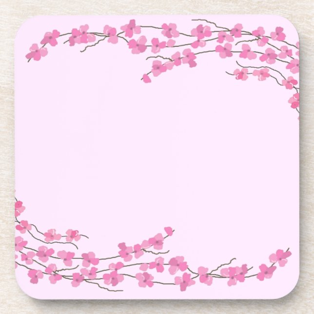 Dessous-de-verre Élégantes fleurs roses (Devant)