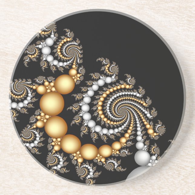 Dessous de verre élégants de noir et d'or (Devant)