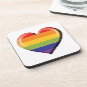 Dessous-de-verre Elelgant minimaliste Rainbow Heart Design