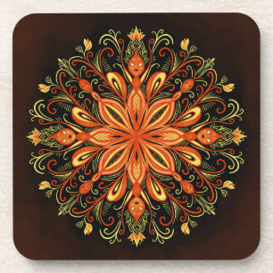 Dessous-de-verre Élément de feu Mandala - Créateur de flamme kaléid