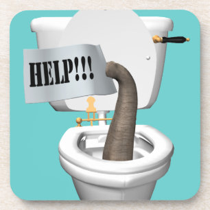 Dessous-de-verre Eléphant Coincé Dans Les Toilettes