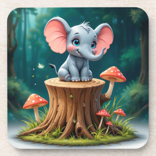 Dessous-de-verre Éléphant de bébé de dessin animé adorable
