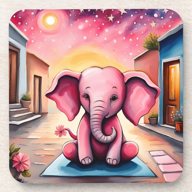 Dessous-de-verre Eléphant de yoga (Devant)