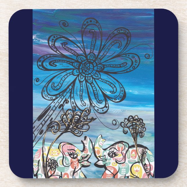 Dessous-de-verre Éléphants de fleur (Devant)