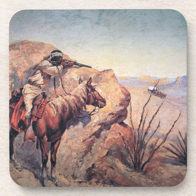Dessous-de-verre Embuscade d'Apache (huile sur la toile) (Devant)