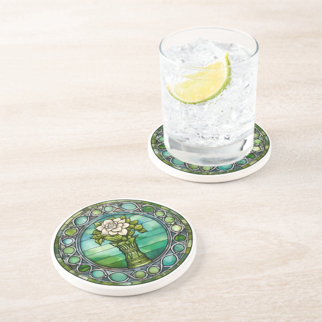 Dessous de verre Emerald Bloom - Une touche d'élég (Côté)