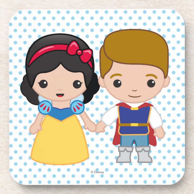 Dessous-de-verre Emoji blanc et prince charmant (Devant)