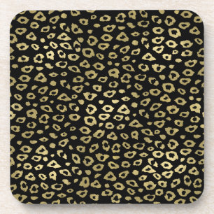 Dessous-de-verre Empreinte de léopard noir d'Ombre d'or
