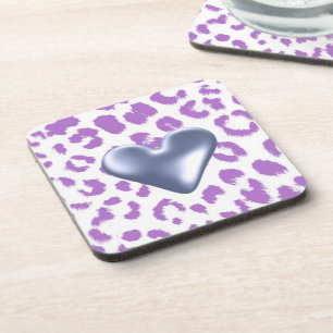 Dessous-de-verre Empreinte de léopard pourpre avec conception cardi