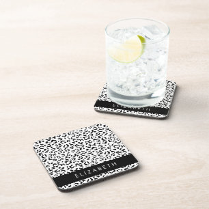 Dessous-de-verre Empreinte de léopard, Spots, Noir Et Blanc, Votre