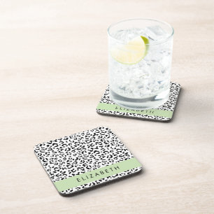 Dessous-de-verre Empreinte de léopard, Spots, Noir Et Blanc, Votre