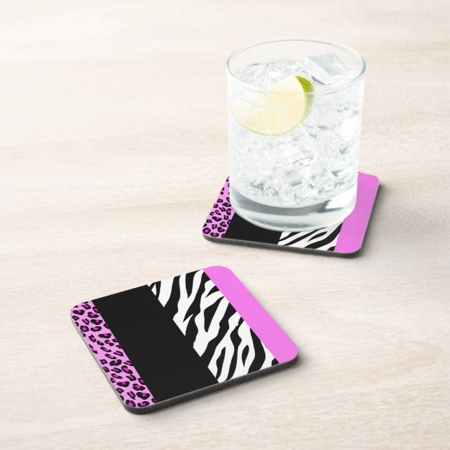 Dessous-de-verre Empreinte de léopard, Zebra Print, Poster de anima (Côté Droit)