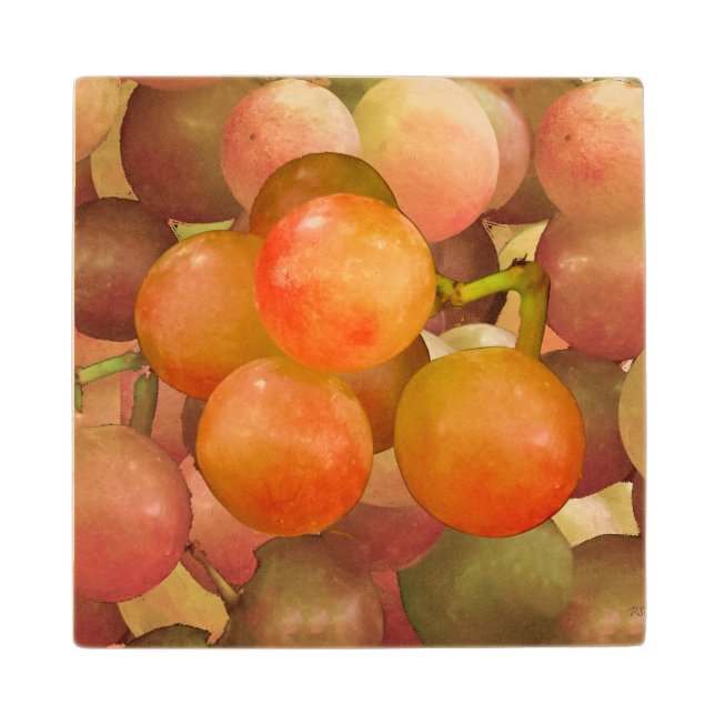 Dessous De Verre En Bois ONU-Colère de raisins (Devant)