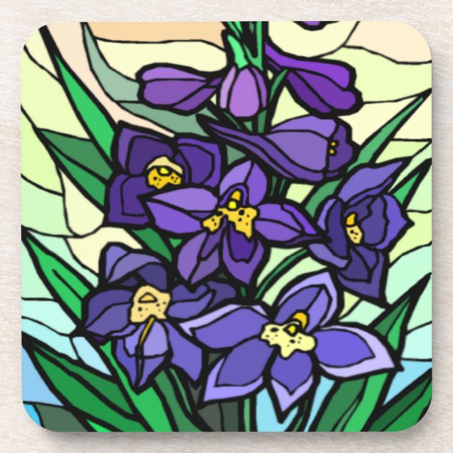 Dessous de verre en dendrobium de verre (Devant)