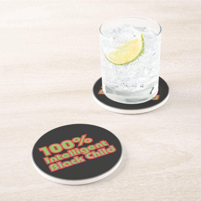 Dessous De Verre En Grès 100% Enfant noir intelligent (Côté)