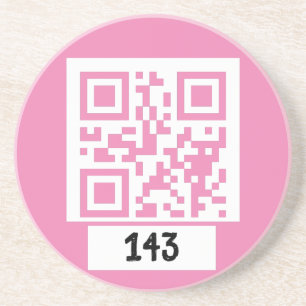 Dessous De Verre En Grès 143 message secret de code QR, décodez-le, dites-l