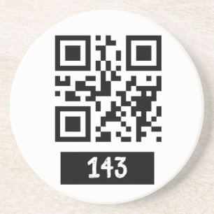 Dessous De Verre En Grès 143 message secret de code QR, décodez-le et dites