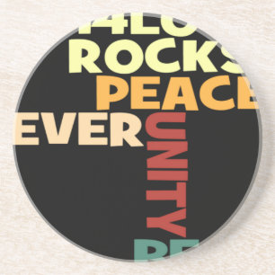 Dessous De Verre En Grès 2014 Love Rocks Peace Art Imprimer