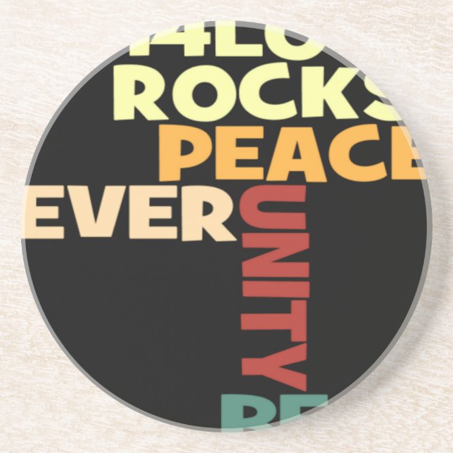 Dessous De Verre En Grès 2014 Love Rocks Peace Art Imprimer (Devant)