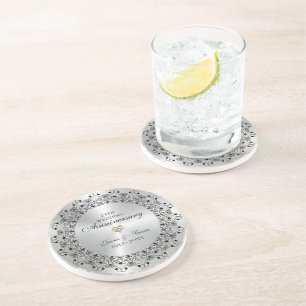 Dessous De Verre En Grès 25e anniversaire du Mariage BlackMandala sur l'arg