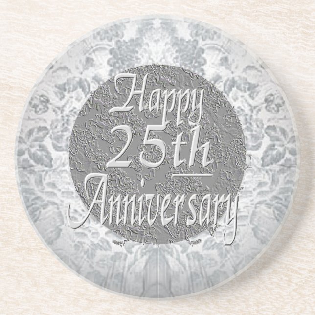 Dessous De Verre En Grès 25ème anniversaire d'Argenté-Argent (Devant)