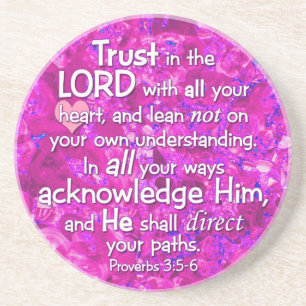 Dessous De Verre En Grès 3:5 de proverbes - confiance 6 dans le seigneur