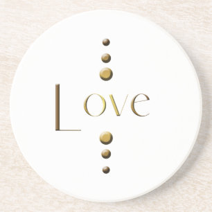 Dessous De Verre En Grès 3 points Gold Block Love