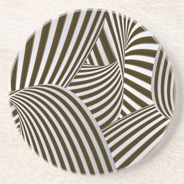 Dessous de verre en grès 3D Twists (Devant)